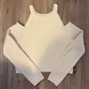 Cream Knit Off-Shoulder Sweater